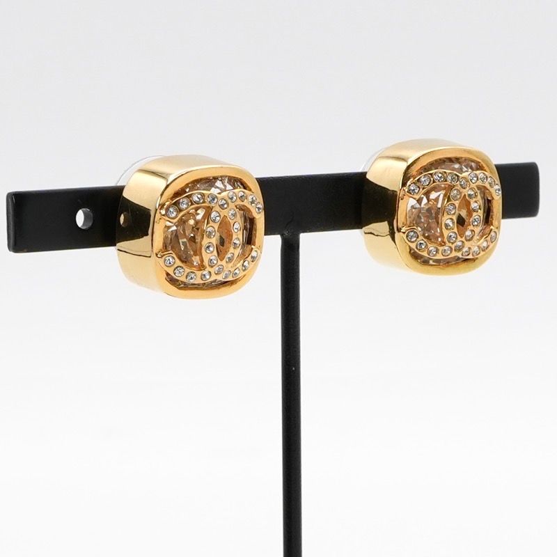 Chanel Earrings Earring Gold Coco Mark Square