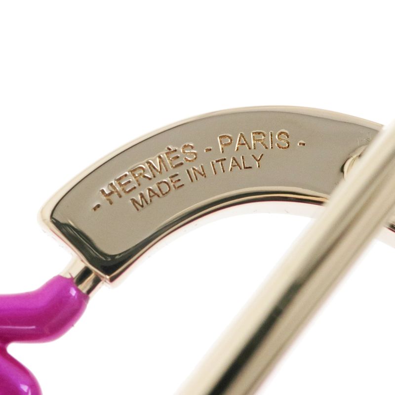 Hermes Scarf Ring Cheval Neon Cheval Pink Purple Blue Gold Hardware