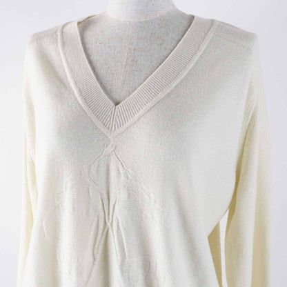 Hermes 21AW Brides De Gala Wool Cashmere Blend Long Sleeve V-neck Knit Dress