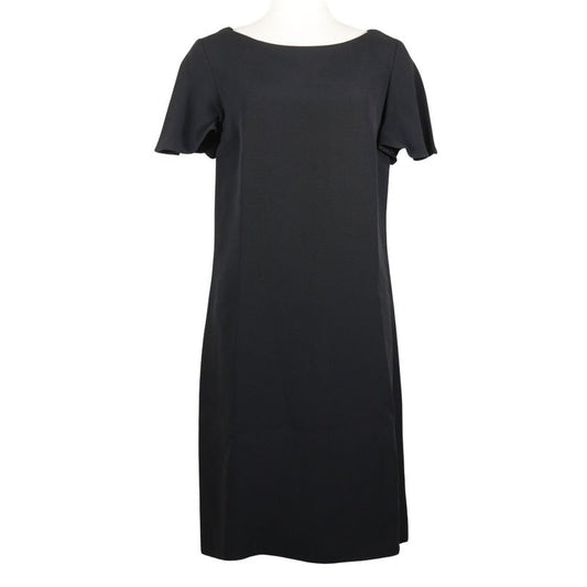 Prada Backhole Short Sleeve Rayon Black Women's Dress