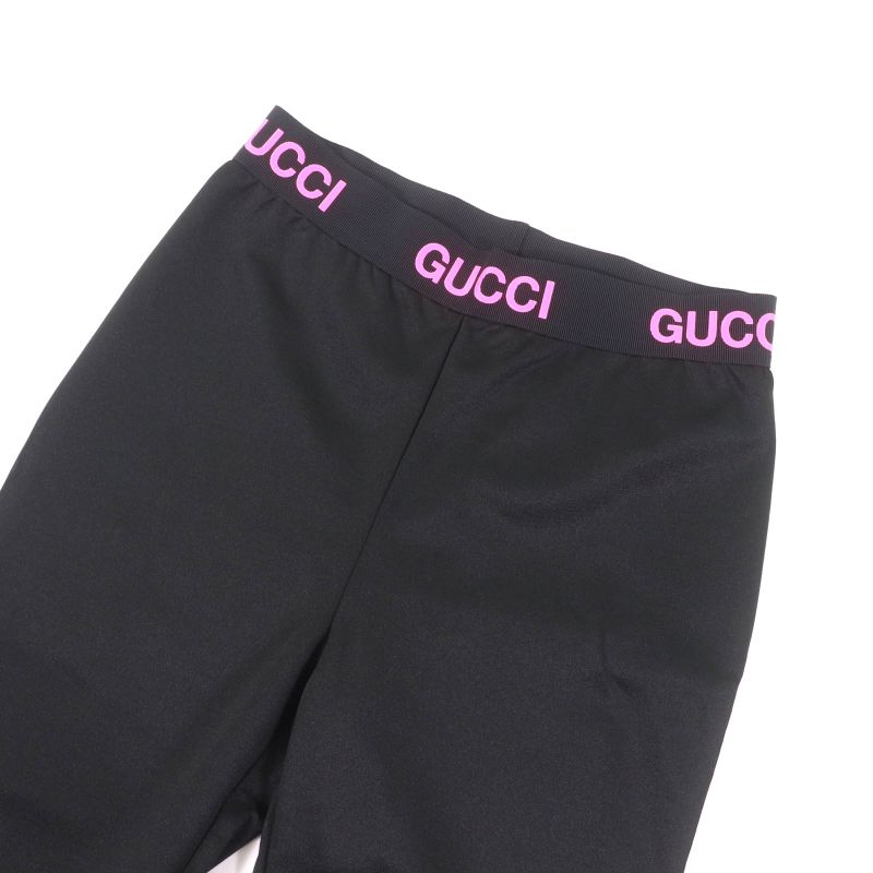 Gucci 22SS 688421 Logo Design Biker Shorts Leggings Half Pants Black S Made In