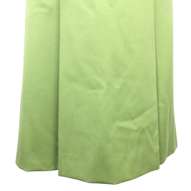 Good Christian DIOR Flared Tuck Pleated Skirt Bottoms Vintage S Green Women Used
