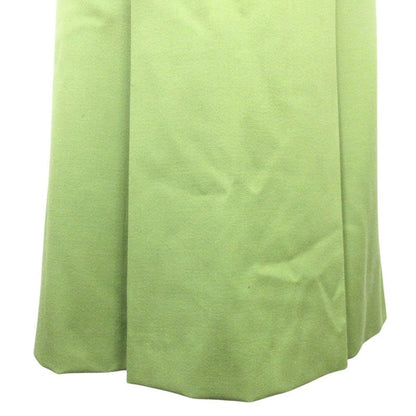 Good Christian DIOR Flared Tuck Pleated Skirt Bottoms Vintage S Green Women Used