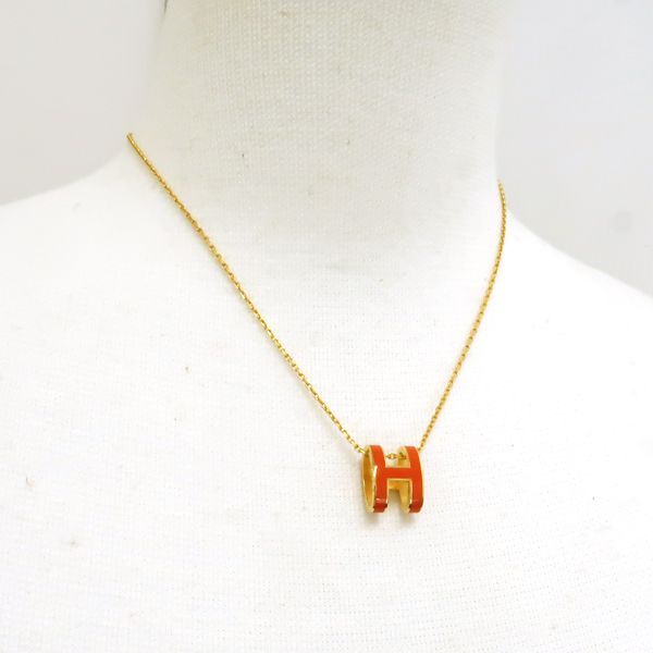 Hermes Pop Ash Necklace GP Orange Hermes