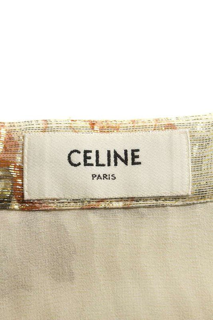 Celine 2j369391p Flower Print Pleated Skirt Women 36