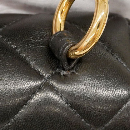 Chanel Handbag Matelasse Lambskin Black Gold Hardware Women