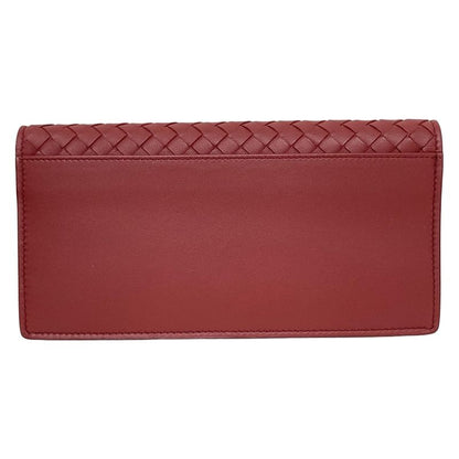 Bottega Veneta Wallet Intrecciato Bordeaux Chain Wallet W/ Detachable Chain