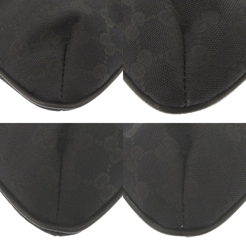 Gucci Sherry Line 189749 GG Canvas Leather Black Shoulder Bag Black 1412 Gucci