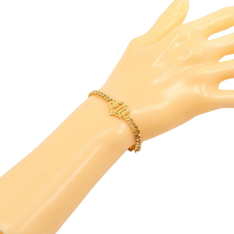 [dior] Christian Dior Emblem Gold Plated Ladies 8.8g Bracelet