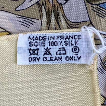 Hermes Scarf Silk Carre 90 None Man Island Plant L'lle Deserte Yellow With Box