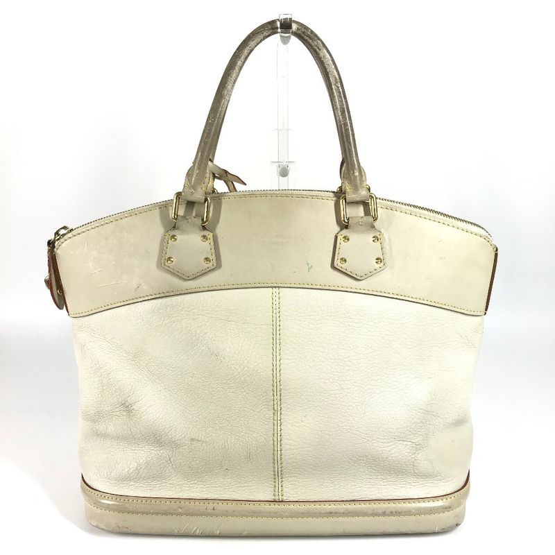 Louis Vuitton Handbag Lockit MM Lockit MM M91874 Suhari Leather Bronze White
