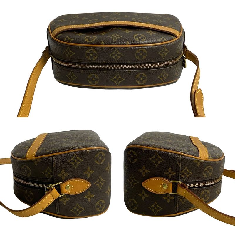 Louis Vuitton Blois Monogram Leather Mini Shoulder Bag Pochette Sacoche Brown