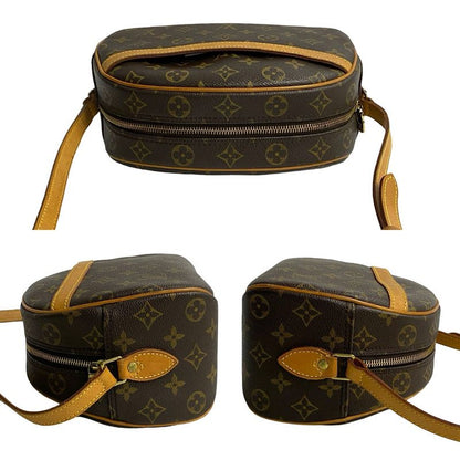 Louis Vuitton Blois Monogram Leather Mini Shoulder Bag Pochette Sacoche Brown