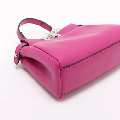 Fendi Micro Peekaboo Leather 2WAY Handbag Crossbody Shoulder Tote 8m0355 Women