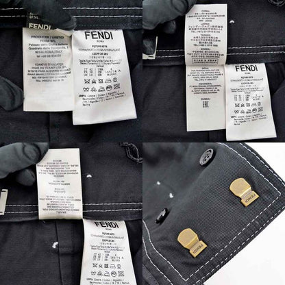 Fendi Zucca Skirt White Stitch Black 42 Size Fq7160 Women's Apparel