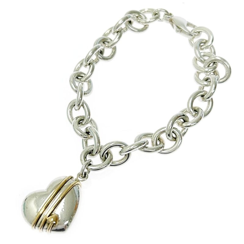 Tiffany & Co Silver Gold Heart Arrow Combination Bracelet 47.0g 925 750