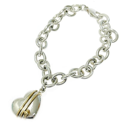 Tiffany & Co Silver Gold Heart Arrow Combination Bracelet 47.0g 925 750