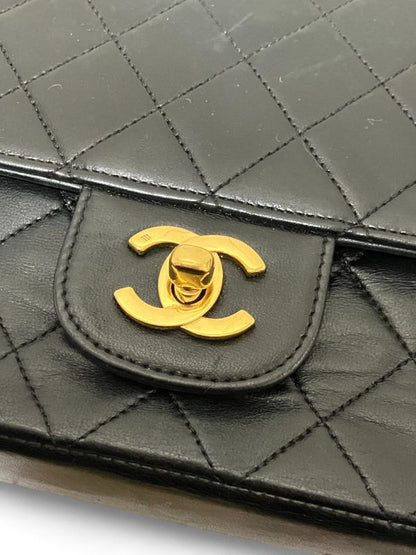 Chanel 0693053 Double Chain Double Flap Lambskin Matelasse Shoulder Bag Women