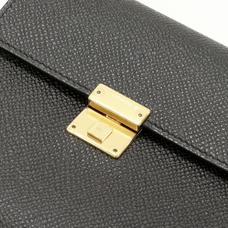 Hermes Trifold Wallet With Coin Purse Bifold Wallet Click 12 Vaux Epson Black