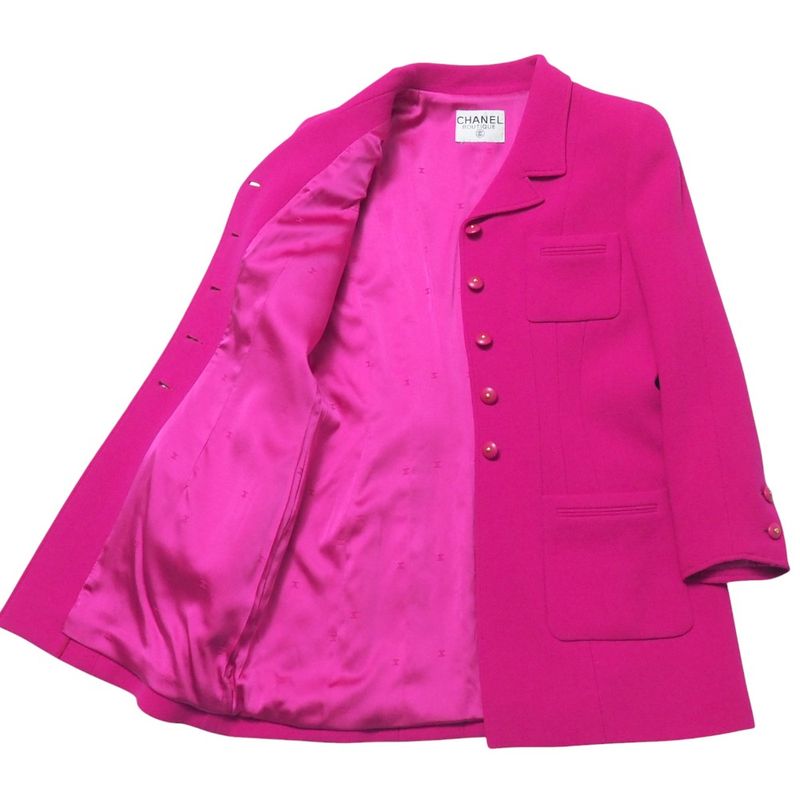 Chanel Vintage Skirt Suit Setup Long Jacket Tight Skirt Coco Mark CC Logo