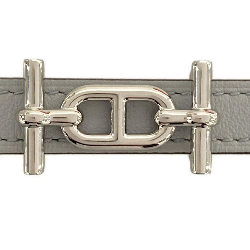 Hermes Belt 75 Ancre / Chaine D'ancre Blue Glacier / Jeanne De Naples Silver