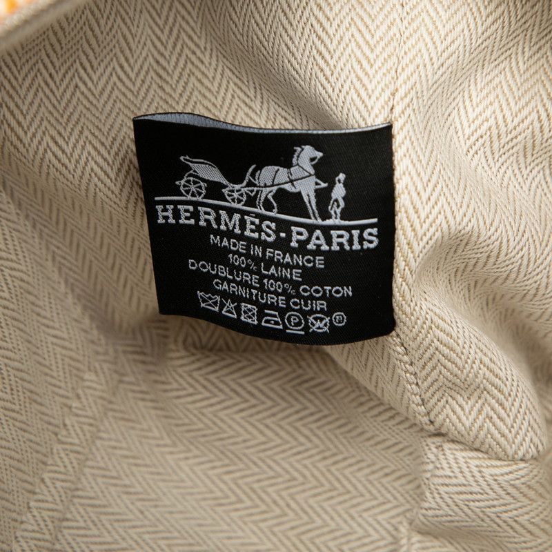 Hermes Brid A Black Au Carre PM Handbag Pouch Fauve Silver Hardware Cotton