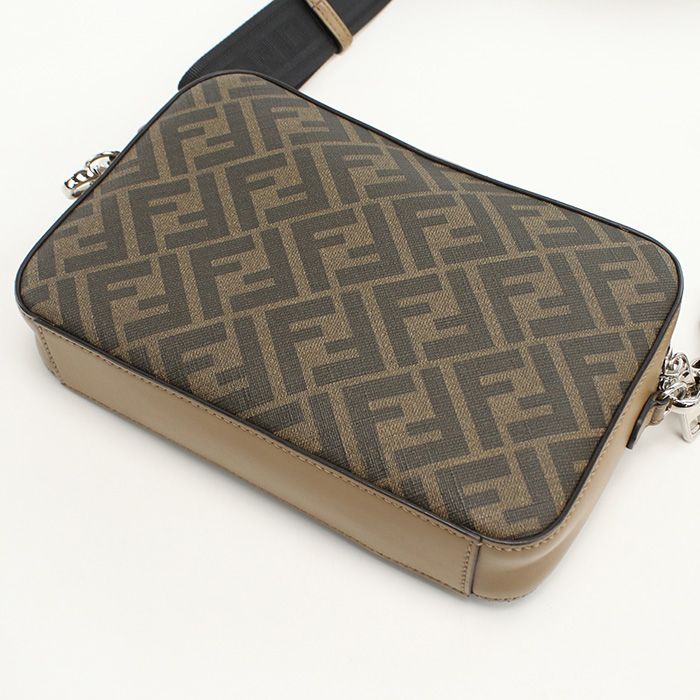 Fendi Camera Case Diagonal 7m0286 Crossbody Shoulder Bag PVC Leather Men's