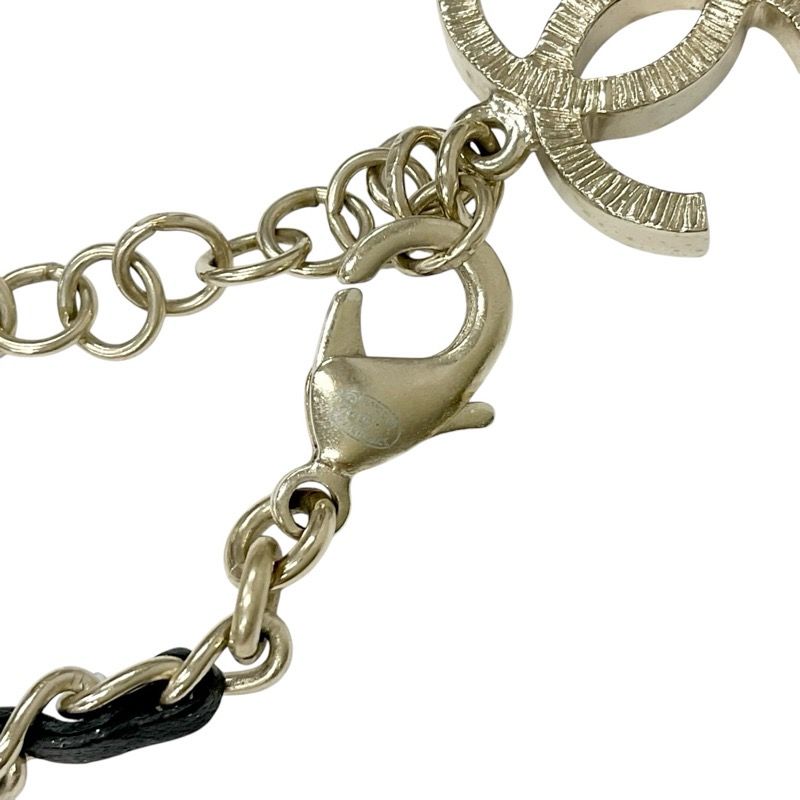 Chanel Necklace Pendant Choker Gold Coco Mark Ribbon Rhinestone