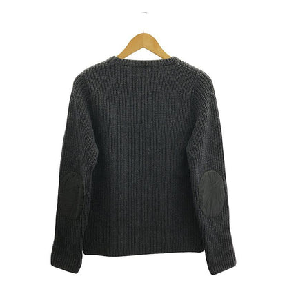 Prada Sport | Wool Ribbed Elbow Patch Knit | 46 | Charcoal Gray | Men's