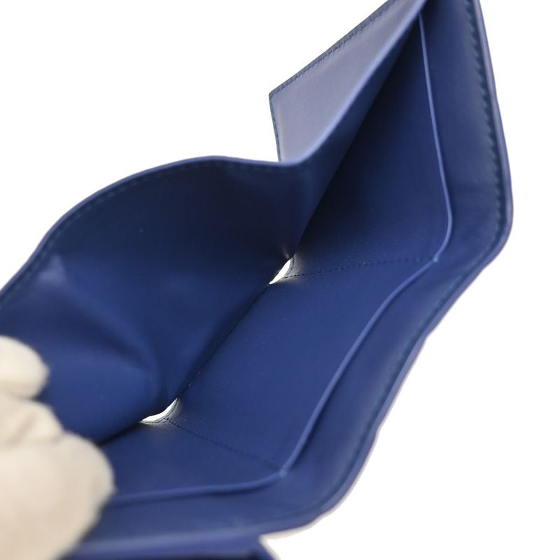 Bottega Veneta Trifold Wallet Intrecciato Blue Leather 35ka812