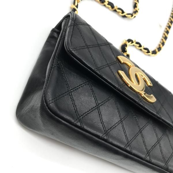 Chanel  Bicolor Big CC Logo Mini Chain Shoulder Bag Black
