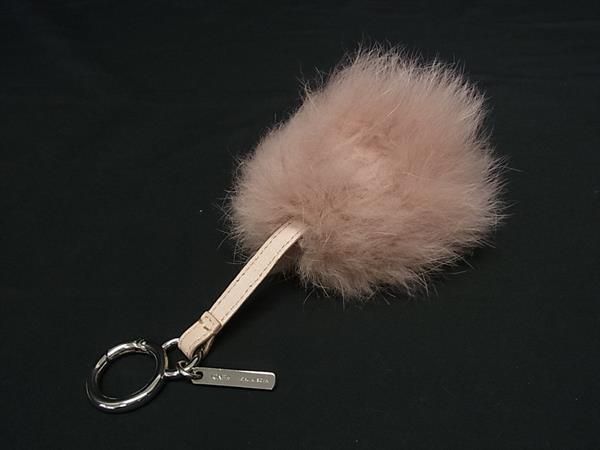 Fendi Pom Charm Fur And Leather Key Holder Key Ring Bag Charm Pink Fm2906