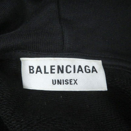 Balenciaga 22AW 578135 100% Cotton BB Logo Rhinestone Pullover Hoodie Black XS