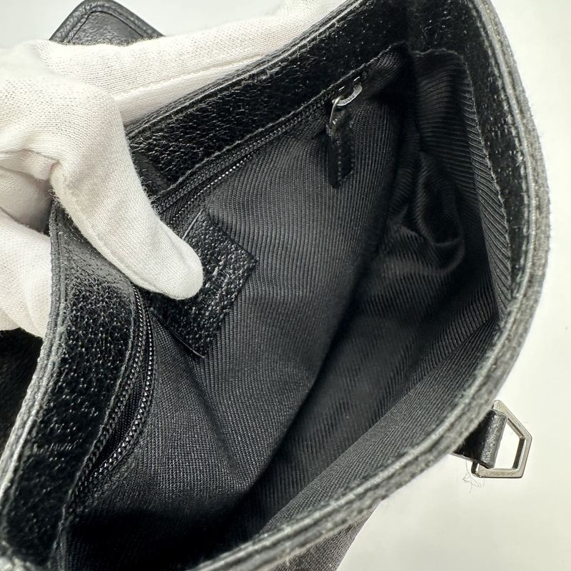 Gucci 92543 GG Canvas Waist Pouch Body Bag Black Women Men Fashion