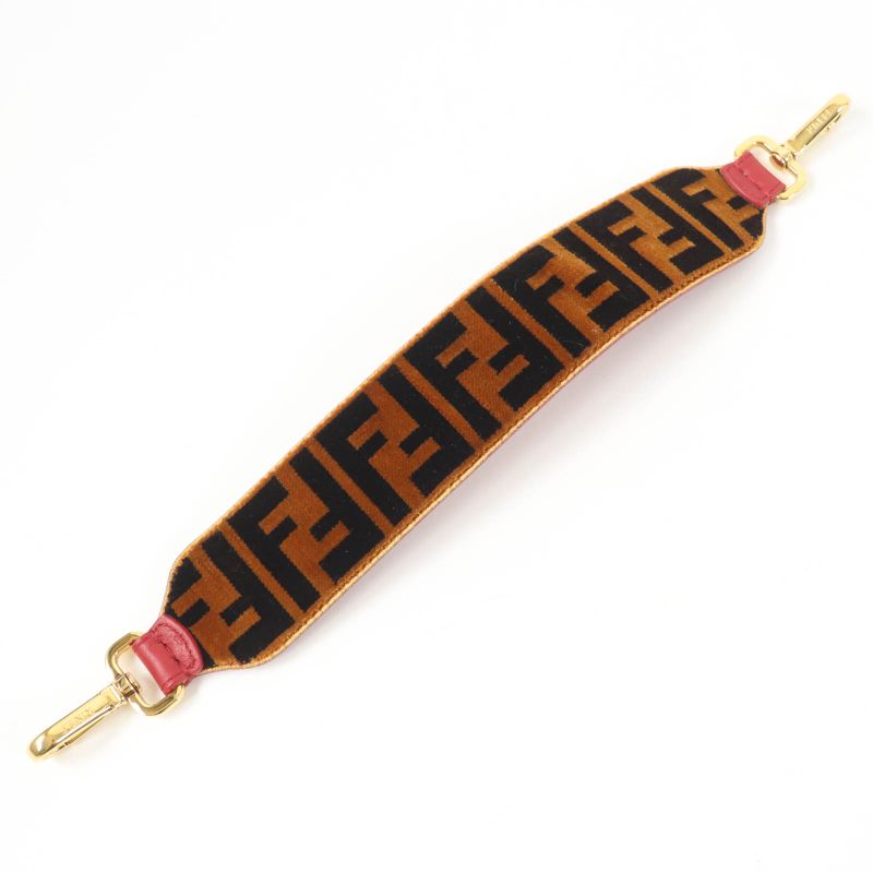 Fendi Mini Strap You Velour FF Logo Zucca Pattern Leather Use Shoulder Strap