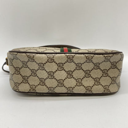 Gucci Old Gucci 89 02 Shoulder Bag GG Supreme Sherry Line Beige Brown Ladies