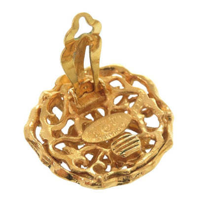Chanel Vintage Coco Mark GP Gold Earrings 0146 Chanel