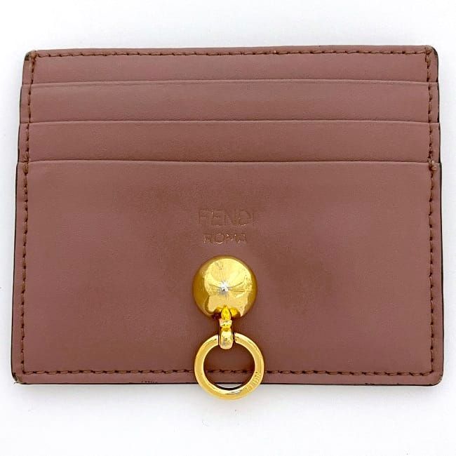Fendi Card Case Beige Pink Dot Com 8m0269