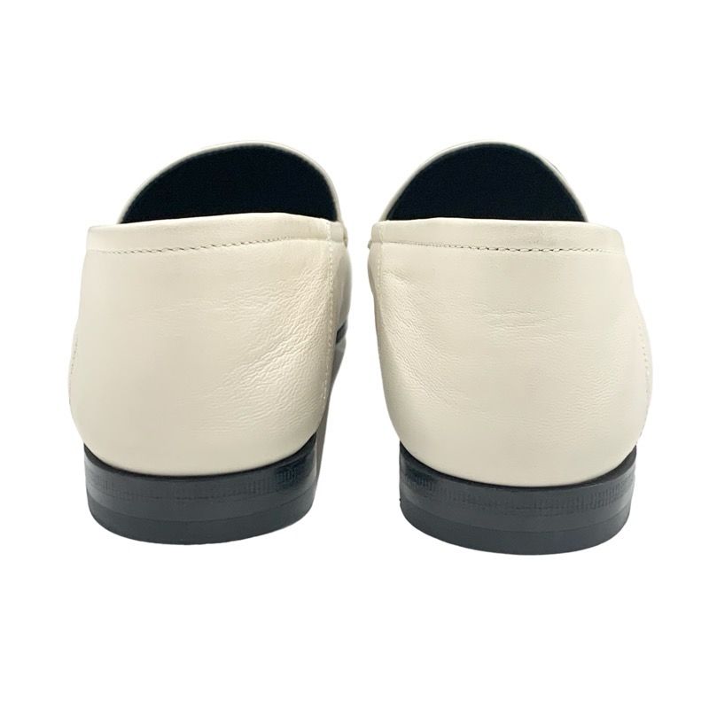 Gucci Loafer Leather Shoes Leather Ivory Gold Flat Shoes Horsebit