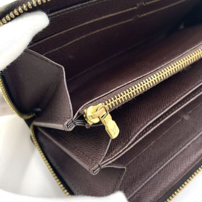 Louis Vuitton Zippy Wallet Damier Ebene Damier Ebene PVC Brown Round Zipper