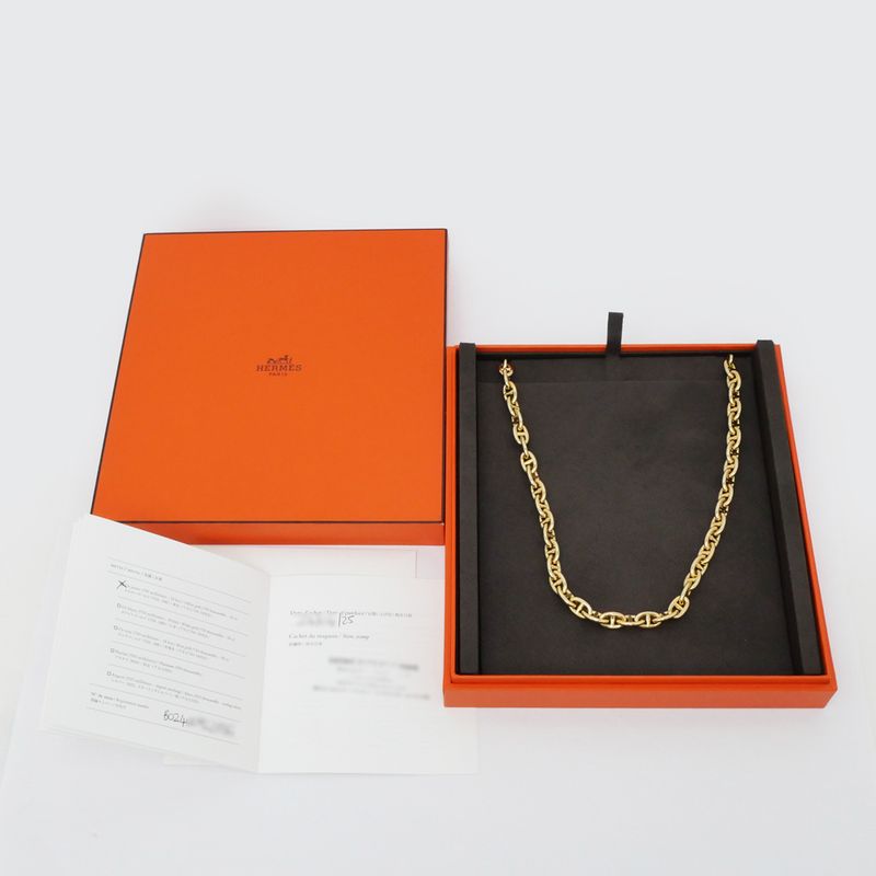 Hermes Chaine D'ancre PM Necklace 750 YG Yellow Gold 43 Pieces 109.6g