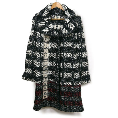 Chanel Wool Knit Coat P57376 Ladies Missing Belt