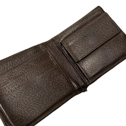 Gucci Bifold Wallet In GG Pattern 04862 Beige And Dark Brown Leather