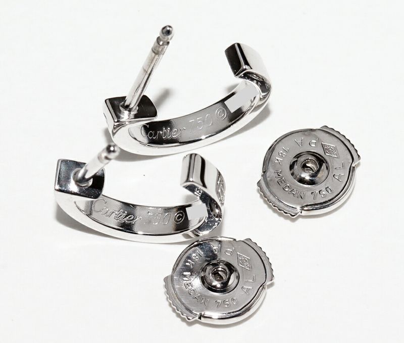 Cartier Hoop Earrings 18K White Gold Mini Love Earrings B80289