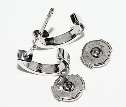 Cartier Hoop Earrings 18K White Gold Mini Love Earrings B80289
