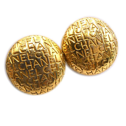Chanel Round Logo Mark GP Gold Earrings / Earrings