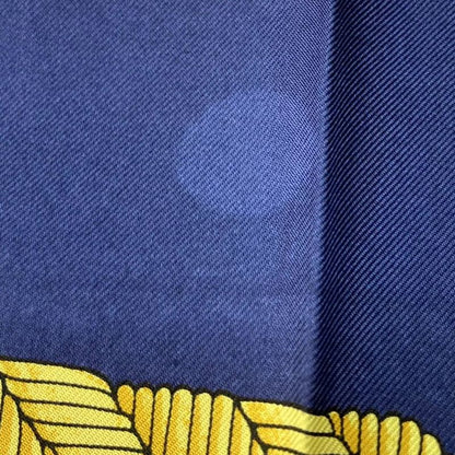 Celine Logo Scarf Large Size 100% Silk Red Navy 01bs035