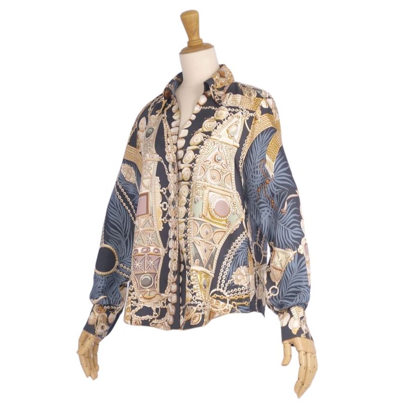 Hermes Shirt Open Collar Margiela Period Blouse Long