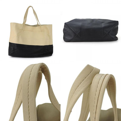 Celine Tote Bag Horizontal Cabas 169263ebt Leather Beige Black Gold Hardware