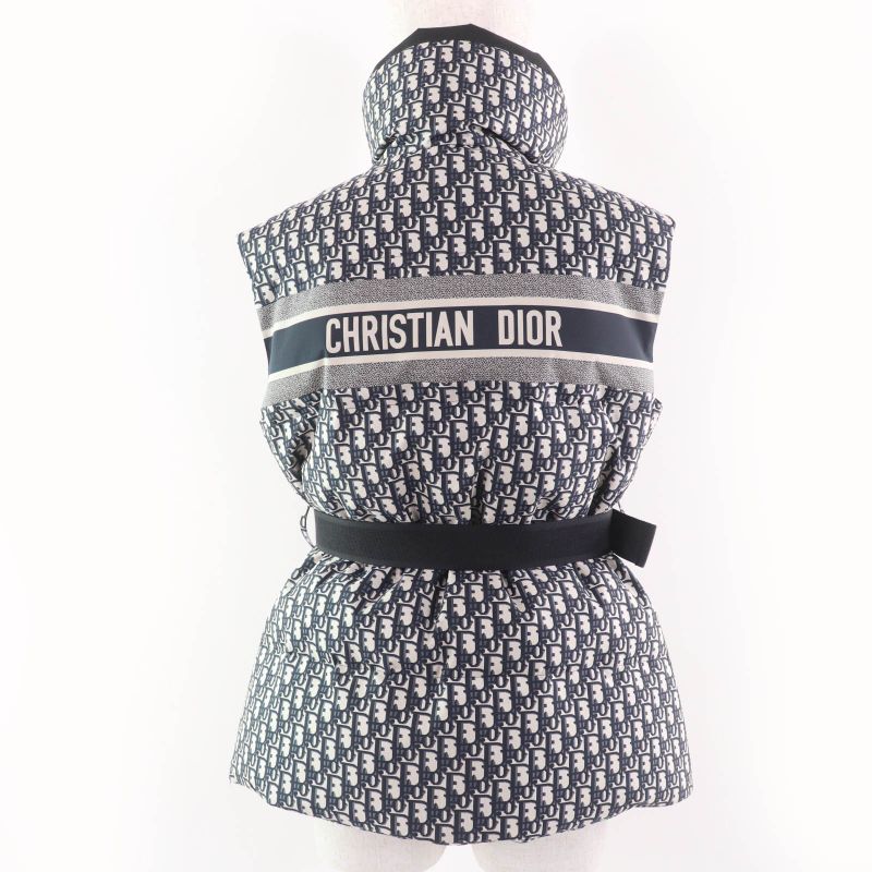 Christian DIOR 457c71a2968 DIOR Alps Oblique Cottoned Puffer Vest Navy Tone 38